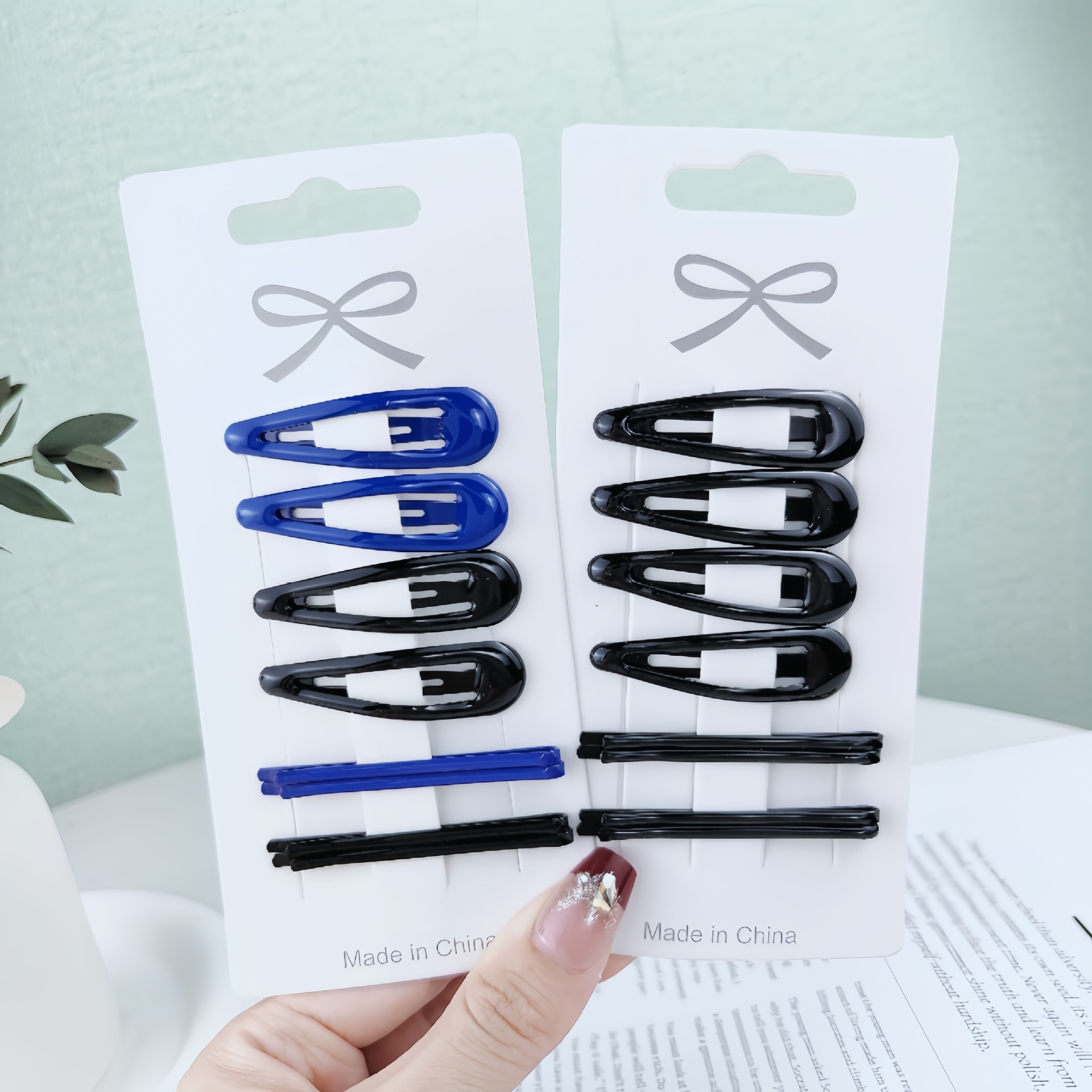 Combinación azul y negro