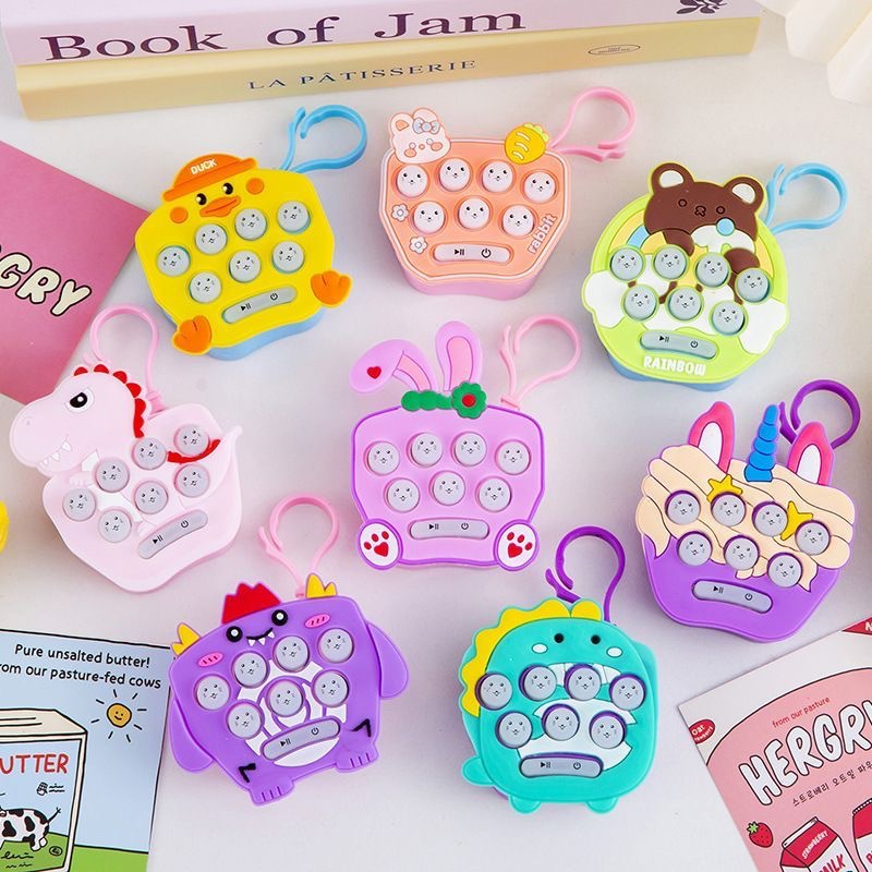 Cartoon Cute Handheld Whack-A-Mole Machine Puzzle Breakthrough Children's Game Console Decompression Artifact Mini Small Toys Wholesale