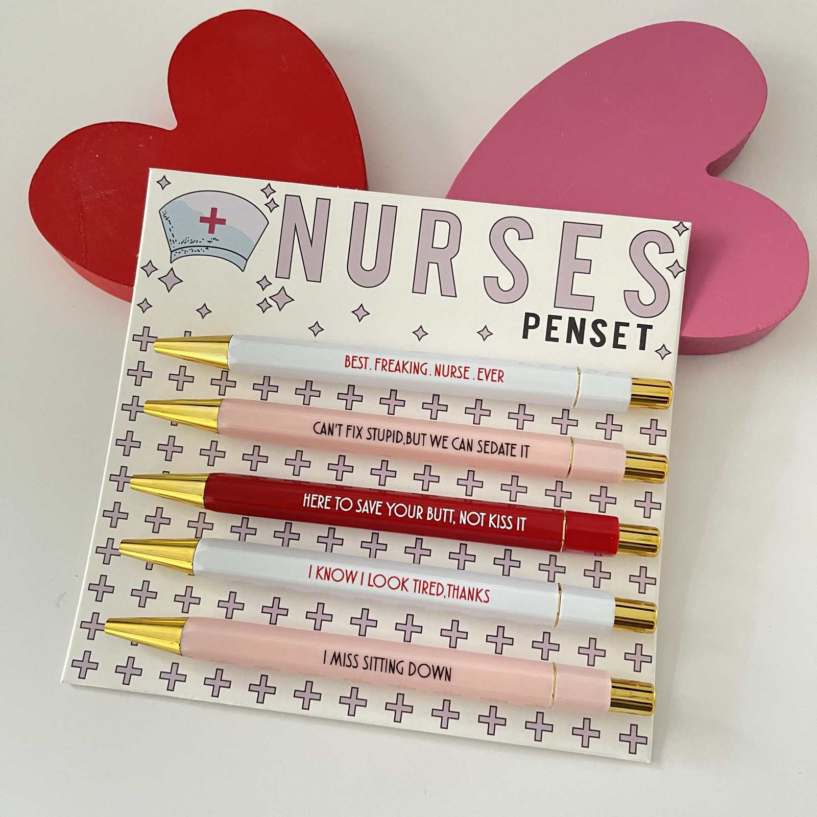 50g Weight Ballpoint Pen Stationery Type 1 Set Quantity Class, Learning, Daily Occasion Plastic Material Letter Pattern Cute Style 1 Set Letter Class Learning Daily Plastic Cute Ballpoint Pen 6