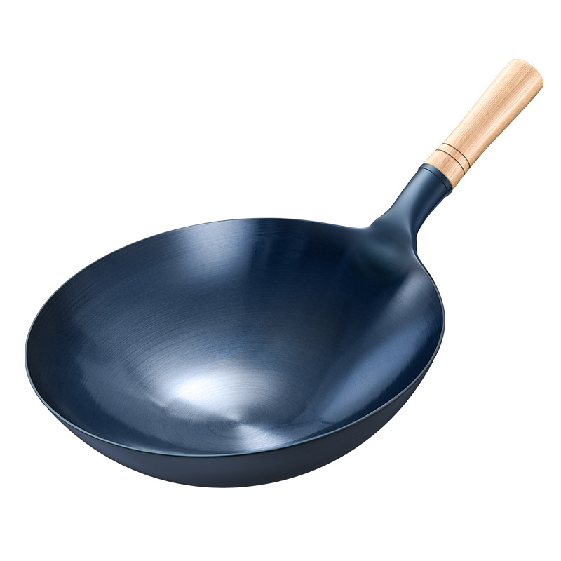 Vintage forjado olla de fondo redondo olla de hierro especial para chef de restaurante olla de cocina de gas doméstica olla de cocina antiadherente sin recubrimiento