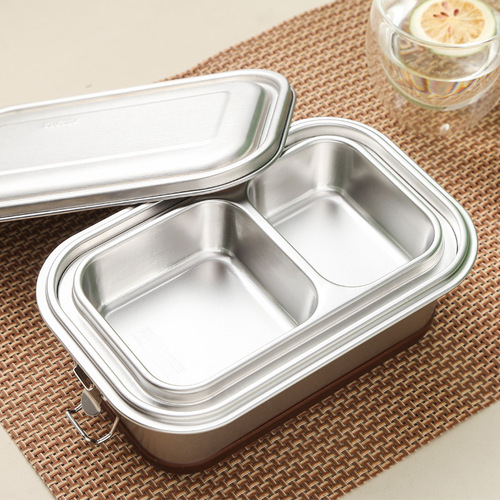 304 stainless steel insulation bucket lunch box Japanese style student office worker leak-proof double-layer sealed lunch box crisper box