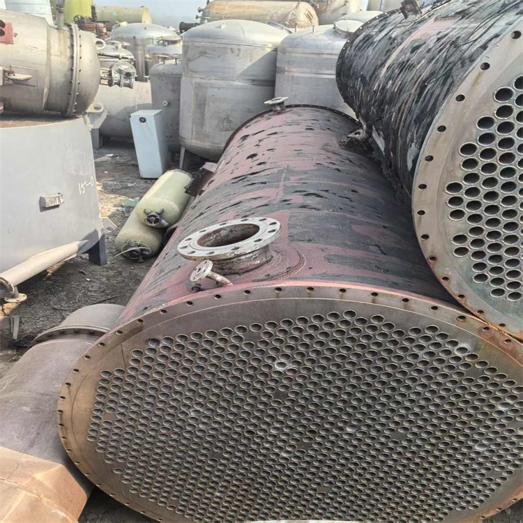 二手60平方钛材冷凝器 钛管冷凝器 304不锈钢列管冷凝器 现场试压