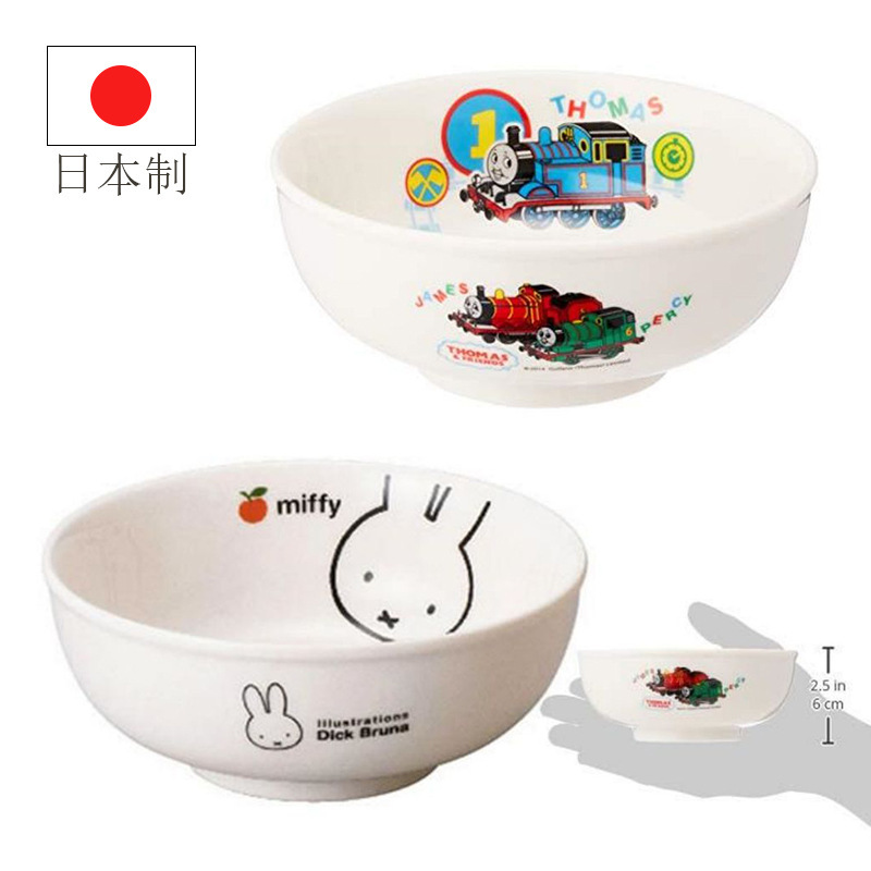 Imported made in Japan Jinzheng pottery round fresh Thomas children students cartoon Japanese ceramic ramen bowl