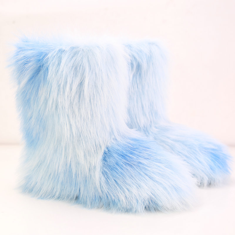 Fabricantes al por mayor 2025 primavera nuevo estilo tie-dye how botas de nieve otoño e invierno botas de piel al aire libre para mujer