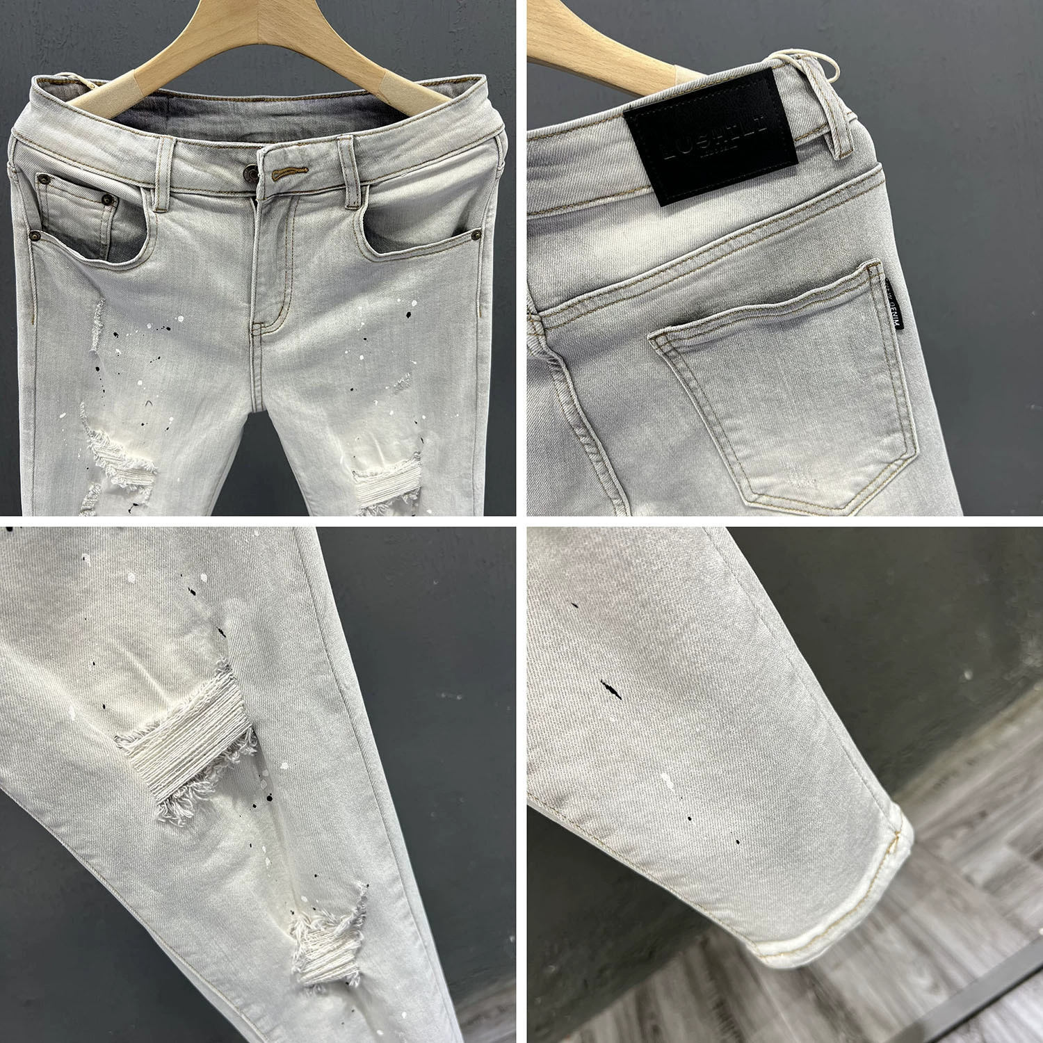 Демисезонные элитные брюки, модные джинсы, slim fit
