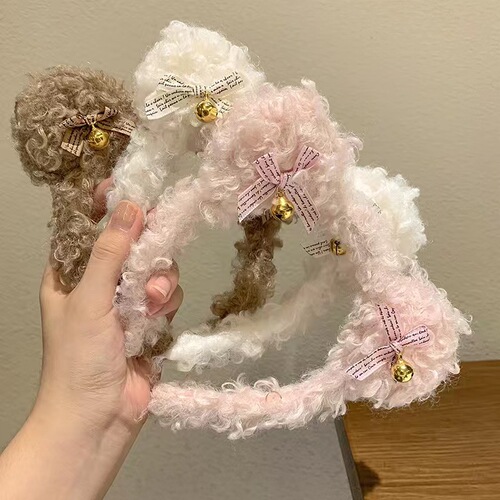 New Rabbit Ears Headband Female Cinnamon Dog Kuromi Cartoon Doll Hair Clip Headband Plush Face Wash Headband Wholesale