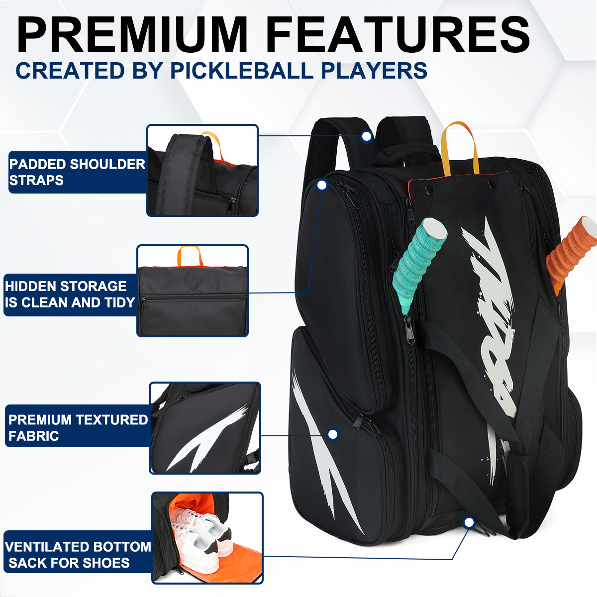 Cross-border Hot New Style Integrated Ball Bag Badminton Racket Bag Peak Ball Bag Portable Large Capacity Outdoor Backpack