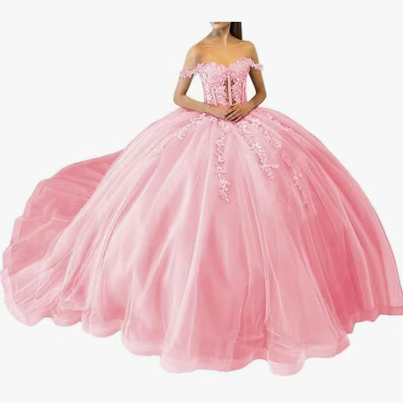 European and American Cross-Border One-Shoulder Tutu Skirt Evening Dress Banquet Tube Top Tail Dress Party Birthday Dress Long Skirt