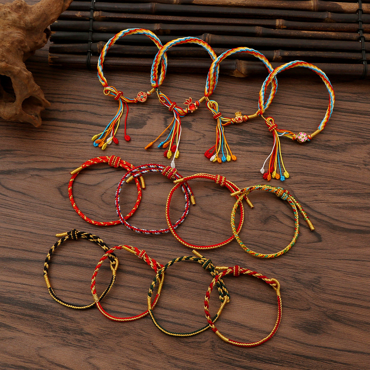 端午节手工编织手链民族风手绳儿童成人手编手绳可调节学生礼物