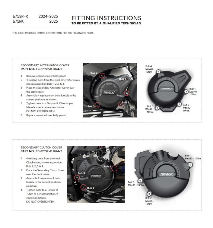 Suitable for spring breeze 675SR-R 2024-2 025 675NK 2025 modified engine anti-fall cover side cover