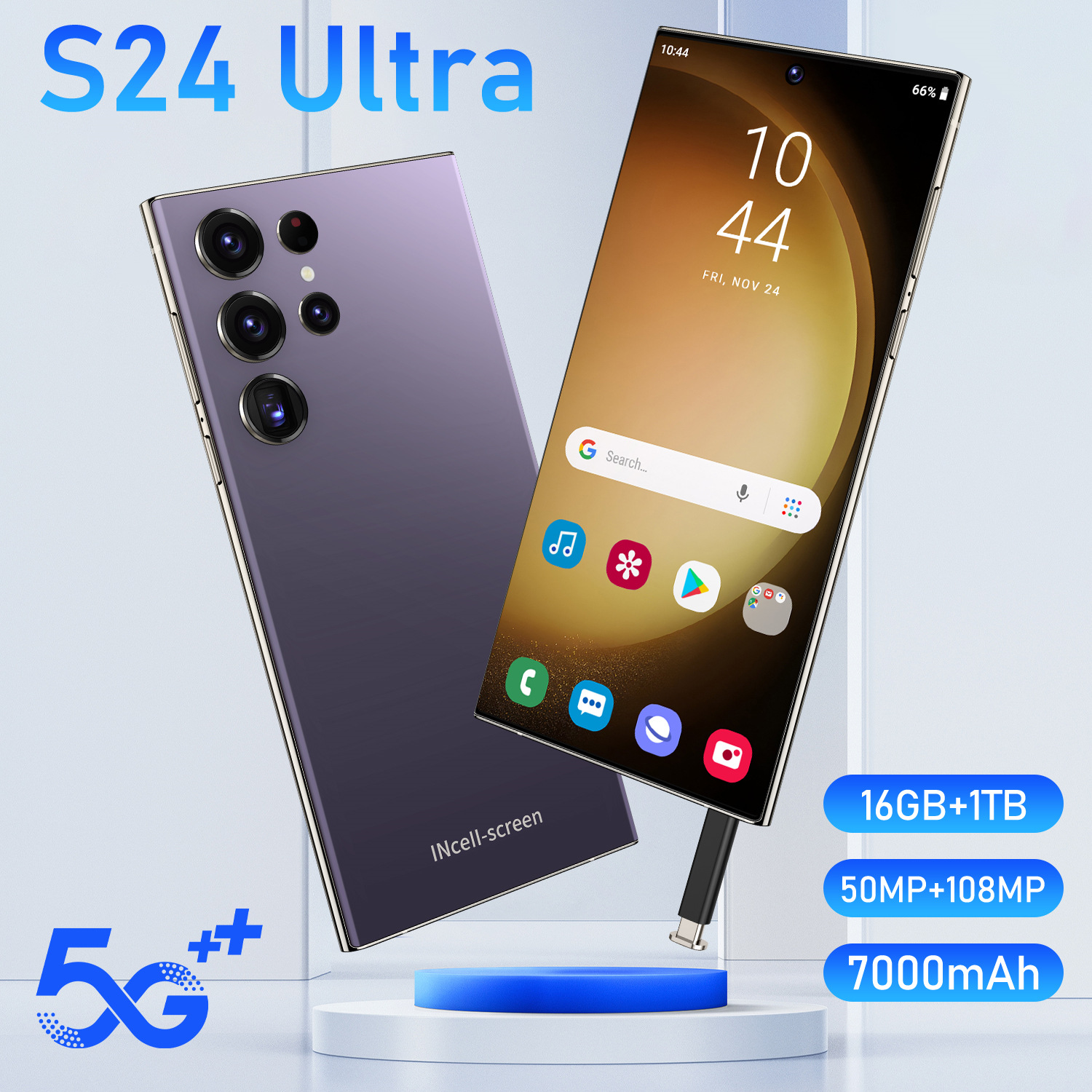 跨境专供智能5G工厂手机S24Ultra 超大屏16+1T安卓手机工厂直销