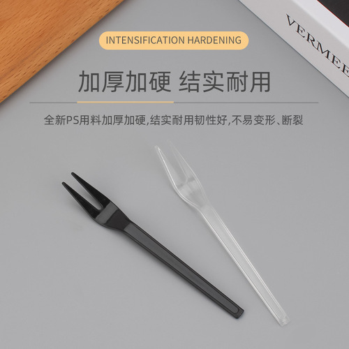 Fruit fork disposable plastic cake fork takeaway dessert snack fork independent packaging commercial thickened tasting fork