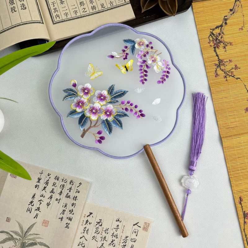 古风扇子2025新款团扇双面刺绣团扇苏州扇子古典舞蹈扇子蝴蝶扇子|undefined