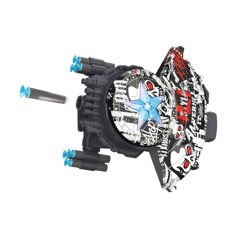 Armor Cross-Border Graffiti Shield Transforming Launcher Outdoor European and American Christmas Toy Universal Nerf Ejectable Launcher