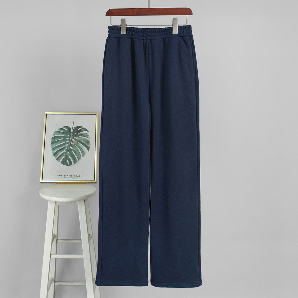 Bộ đôi áo nỉ thêu và quần dài nữ phong cách casual — Màu trắng nhạt, Màu xanh hải quân, màu xám, nâu sẫm chi tiết 17