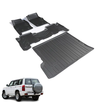 Tule Y61 Pickup Truck Tpe Odorless Tpe Easy-To-Clean Pickup Truck Five-Seater with Trunk Mat Foot Mat Car Mat Set (Modelə uyğun ayaqaltı) - seven-seater-left-hand-drive