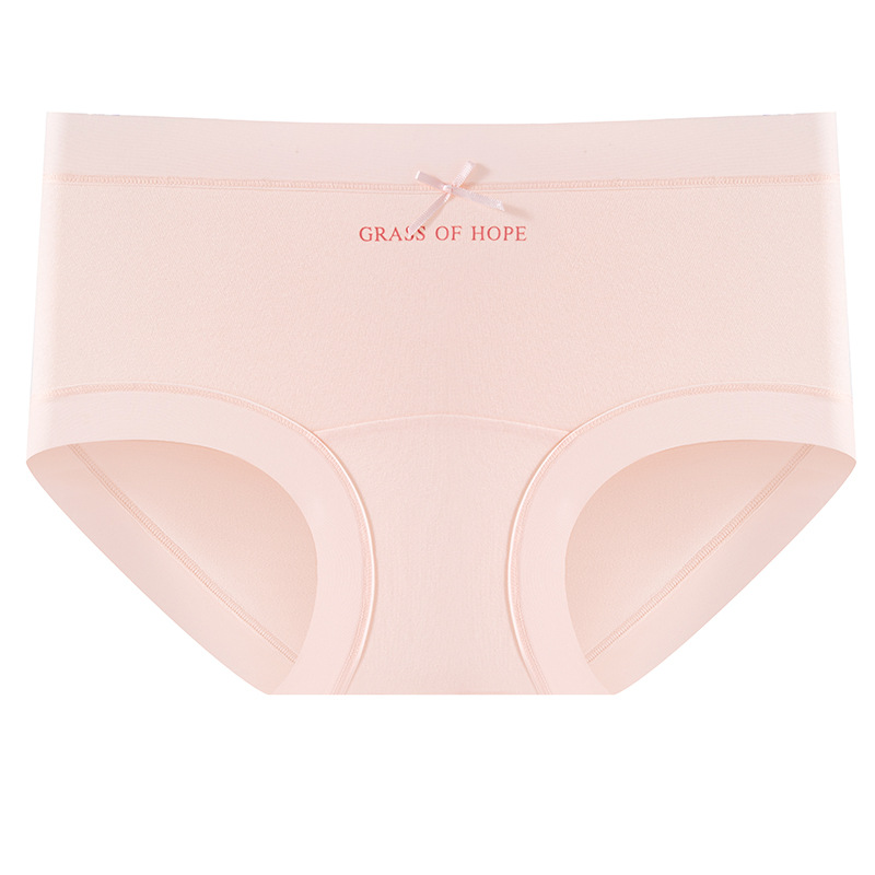 Ropa interior de mujer, algodón puro, antibacteriano, clase A, algodón para bebés, cintura media, entrepierna larga, pantalones cortos triangulares de primavera y verano, ropa interior sin costuras para niñas