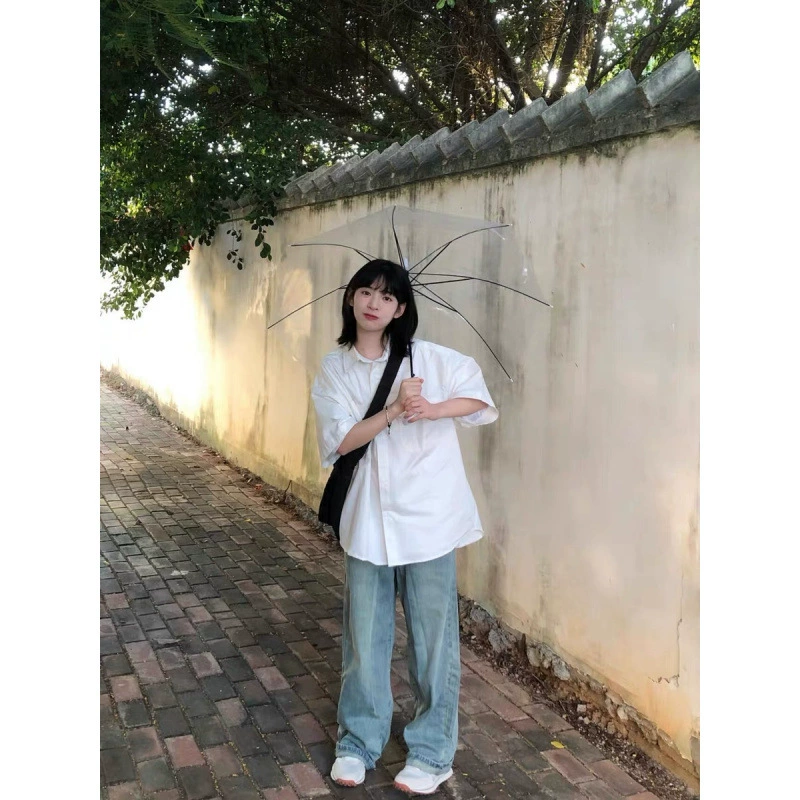 100% хлопок, с одним карманом и короткими рукавами, весна-лето 2024, новая мужская и женская однотонная рубашка, дизайн свободного кардигана, куртка