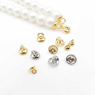 Color-Preserving 18K Gold-Plated Belt Threading Hole Hanging Cap Button Pearl Cap Finishing Buckle DIY Bracelet Necklace Connection