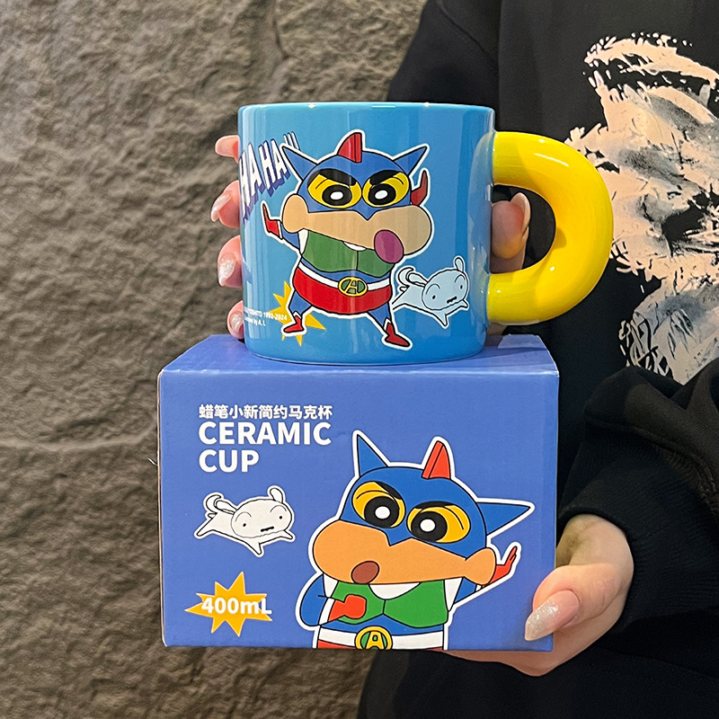 Crayón pequeño nuevo regalo de cumpleaños taza de café de gran capacidad taza de agua encantadora taza de cerámica doméstica