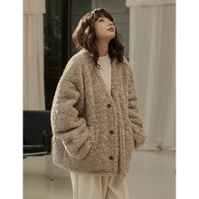 冬季新款韓版時髦慵懶羊羔毛外套寬松顯瘦實穿休閑加厚大衣女