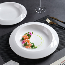 菜盘汤盘感酒店创意中式餐具特别好看的深盘白色摆盘盘子