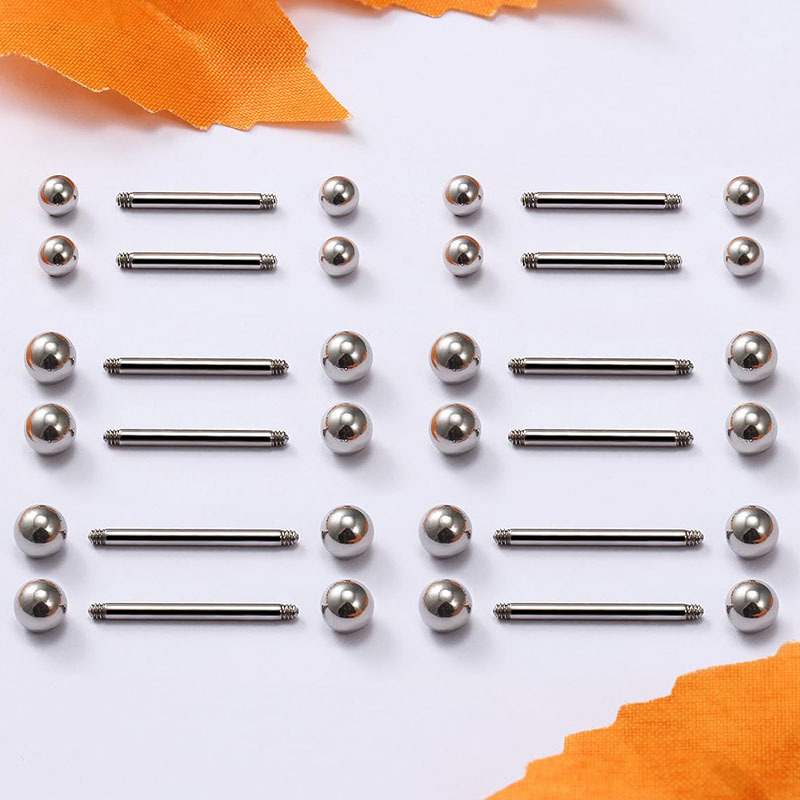 G23 Titanium External Thread Straight Rod Tongue Bar Lip Labret Stud - F136 Alloy Ear Cartilage Nose Body Piercing Jewelry detail image 8
