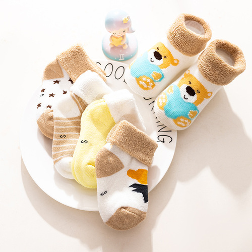 Baby socks for wholesale, autumn and winter, thick crew socks for 6-9 months, 0-1-3 years old, unisex children's baby newborn cotton socks