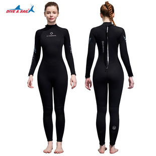 DIVESAIL3MM Diving Suit Women's Long Sleeve Thickened Cold-proof Warm Diving Suit Snorkeling Surf Jellyfish Suit