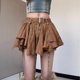 Korean style new retro ballet style irregular design hem ribbon skirt high waist slimming skirt for women Summer