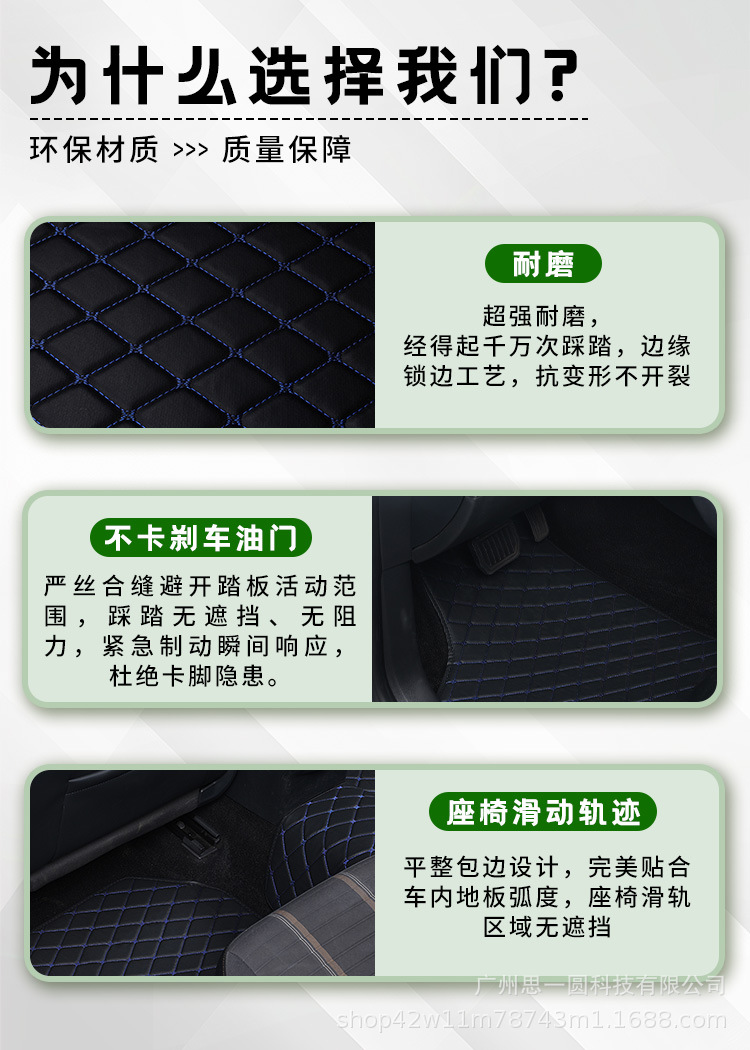 Cross-Border New Product Wholesale Export Amazon Temu Tk Ae General Car Floor Mats 5-Piece Set