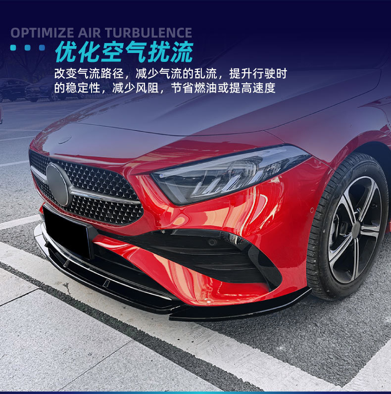 Suitable for Mercedes-Benz A-Class W177 Amg Hatchback and Sedan Front Bumper, Front Lip, Grille Trim, Wind Knife Kit, Cross-Border Modification