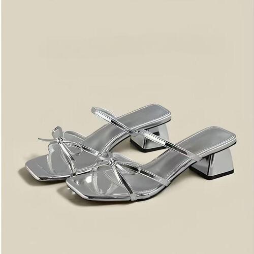 Stylish butterfly bow temperament versatile fairy shoe summer new high fashion daily elegant height increasing slimming cool slipper