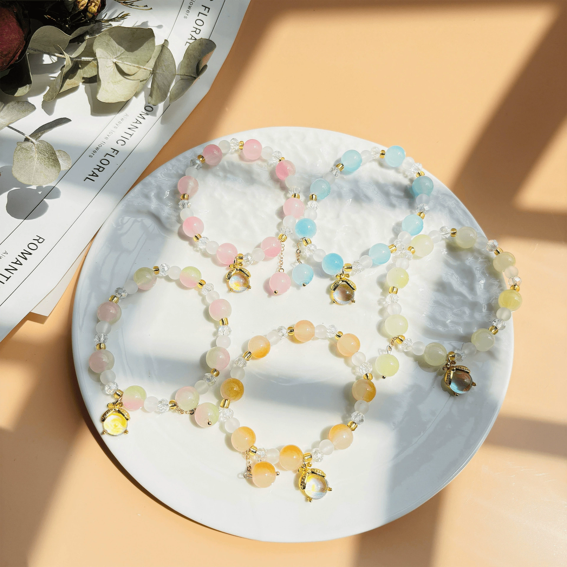 Застекленные ручные шампуры, хрустальные бисерные цветные браслеты светлячков