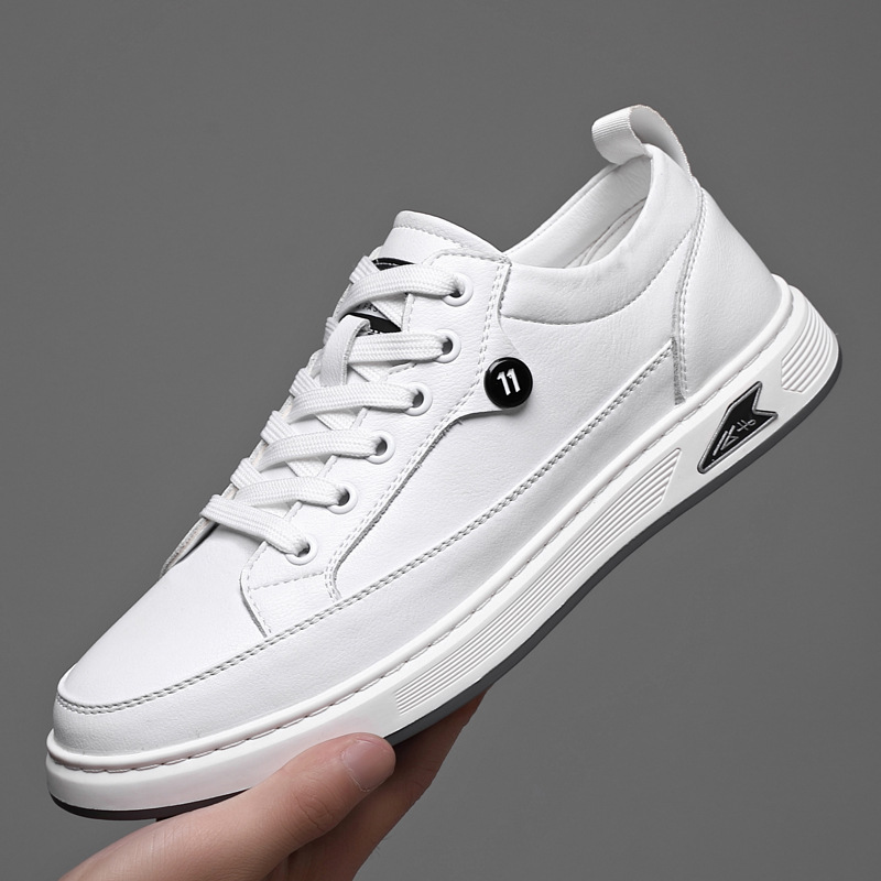 Men's Casual Leather Sneakers - Comfortable Soft-soled Shoes_voghion.com