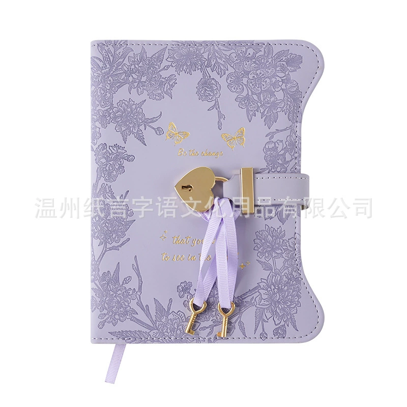 Notebook B6 Retro Lock Diary, Thick Student Notebook, Japan/Korea Style, Multiple Cover Colors