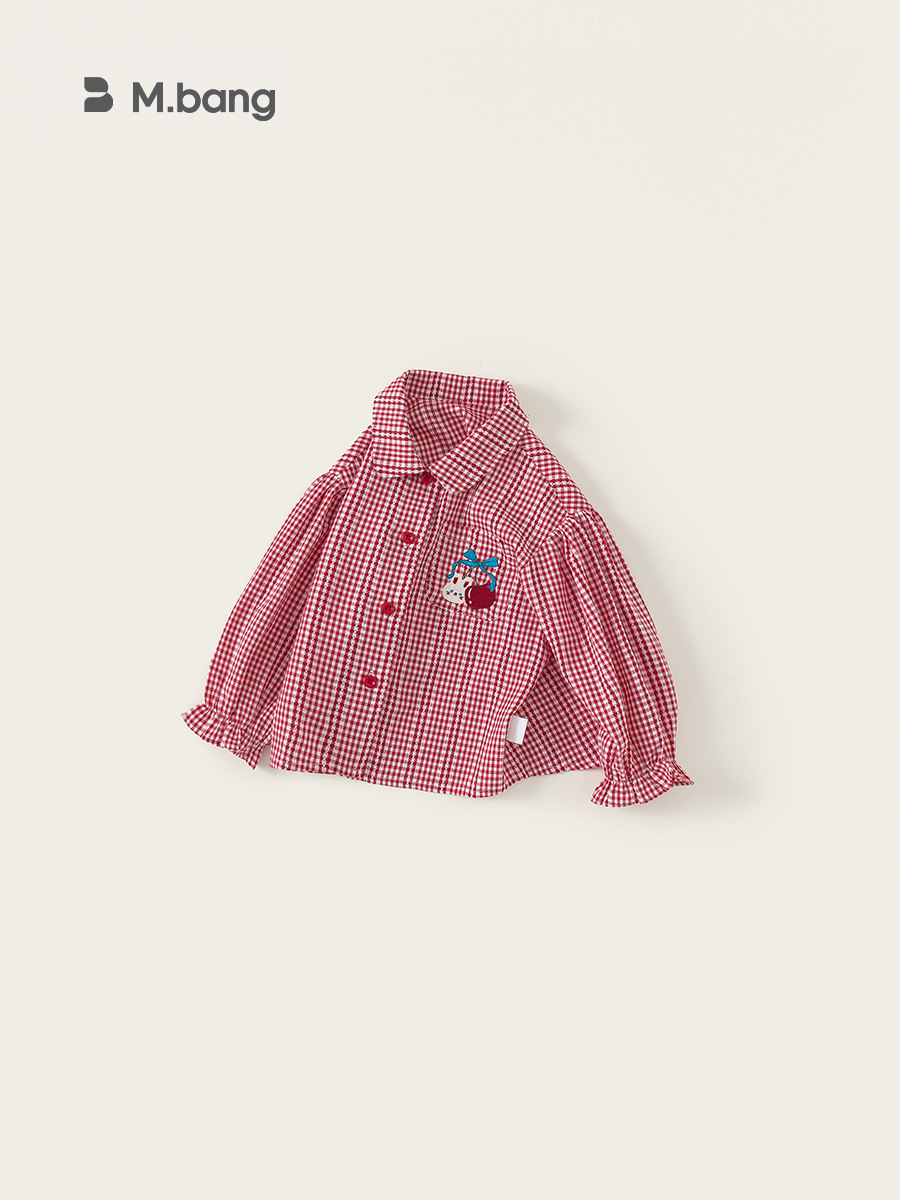 Yoobao ropa infantil camisa a cuadros de niñas 2025 nueva ropa de primavera para niños camisa universal camisa de bebé con solapa