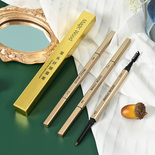 Factory direct sales double eyebrow pencil automatic rotating waterproof beginner is not easy to faint small gold chopsticks eyebrow pencil small gold bar eyebrow pencil