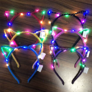 Светящийся ободок с кошачьими ушками LED
