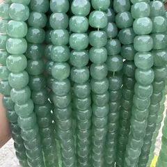 新纯天然绿东陵老型珠东陵玉桶珠9/10半成品DIY手链隔珠散串珠