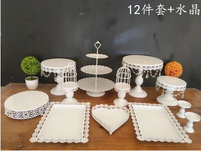 Decoración de mesa de postre soporte de exhibición bandeja de pastelería de postre comida fría pausa de té Mesa estante de la torta té de la tarde Merienda stand