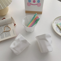 Girly heart simple pen holder ins internet celebrity fold creative desktop small trash can cute student stationery storage box