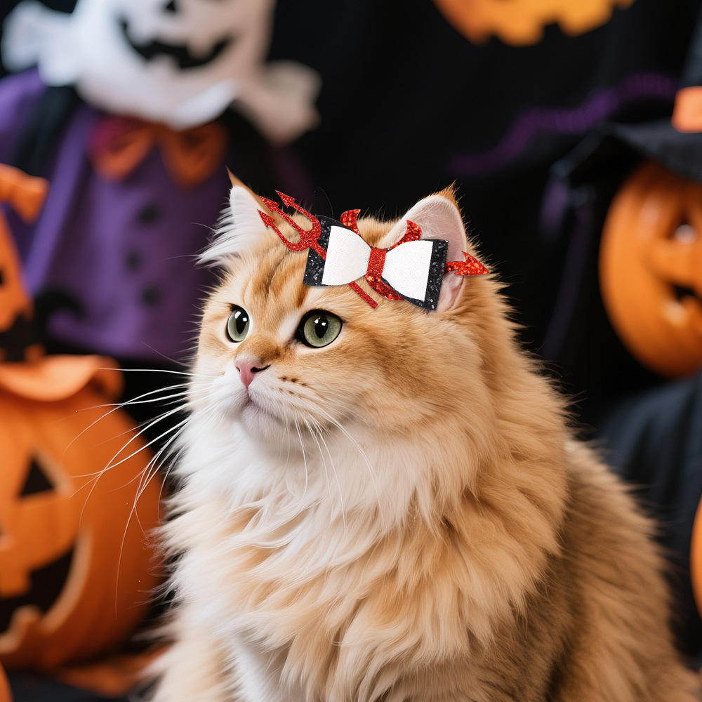 Nuevo Halloween mascotas pinzas de cabello perro parodia tocado gato fantasma fiesta decoración murciélago araña pinzas de boca de pato