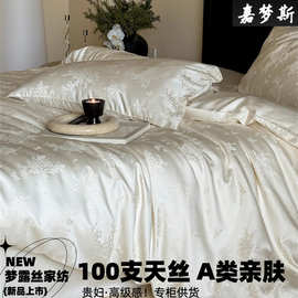 天丝贵族！100s四件套轻奢高级感提花冰丝凉感蝴蝶被套床品南通