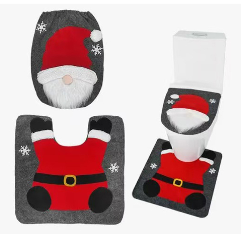 クリスマス装飾用品ヘラジカトイレカバーバスルームクリエイティブアレンジメント装飾ツーピースクリスマス装飾|undefined