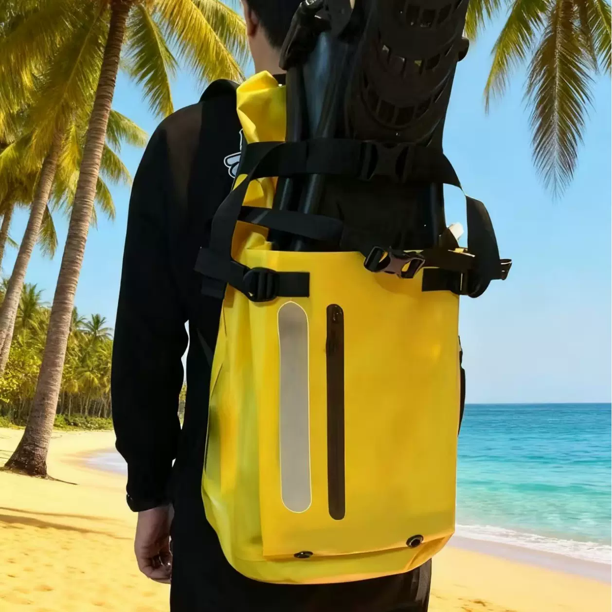 防水户外双肩背包长脚蹼包潜水装备包冲浪潜水渔猎钓鱼浮潜批发