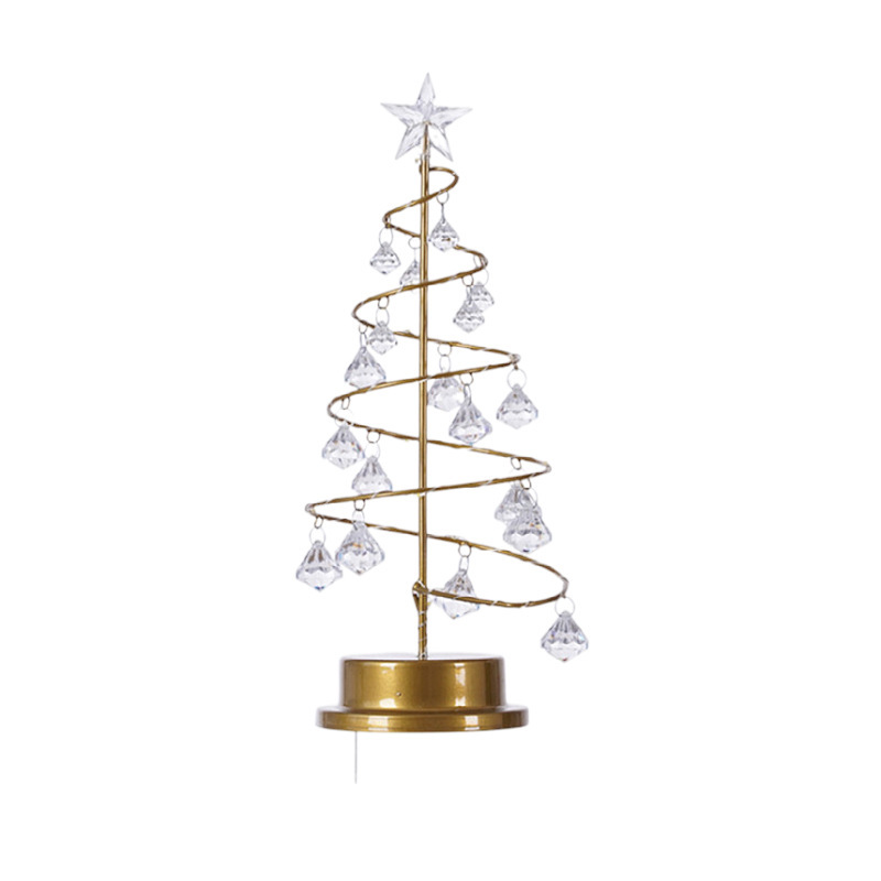 Nuevo transfronterizo LED estrella lámpara de cristal comercial de árbol de Navidad modelado lámpara de escritorio pequeña lámpara de alambre de cobre decoración lámpara de noche