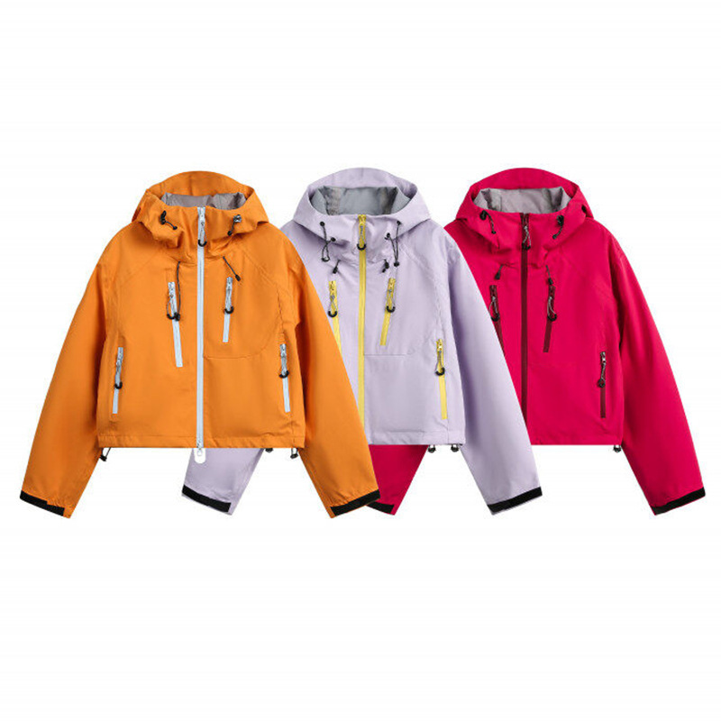 Ru Meng Japanese Style Outdoor Windproof Waterproof Zipper Design Sense Hooded Short Rush Clothes Men's and Women's All-match Spring Jacket
