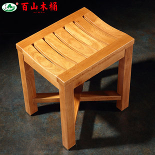 Bathroom Non-Slip Shower Stool Bath Stool Elderly Non-Slip Wooden Barrel Foot Stool Step Solid Wood Low Stool