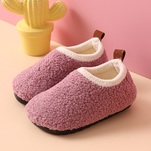 Velvet children's men's and women's floor socks and shoes baby's non-slip soles thickened autumn and winter new cotton shoes indoor home cotton slippers